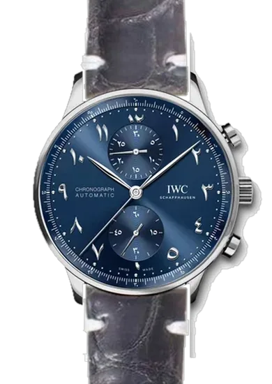 Portugieser IW3714-89 con Cinturino Alligatore Nero con Bordini Bianchi