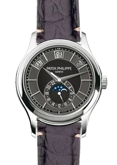 Complications 5205G-010 con Correa de cocodrilo negro mate — Costuras discretas