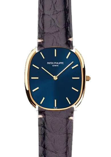 Golden Ellipse 3738/100J-012 avec Bracelet alligator noir mat — Coutures minimales