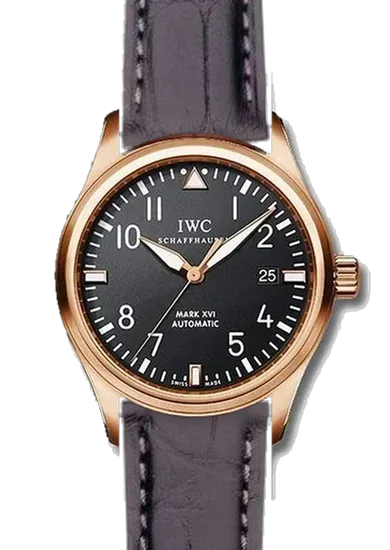 Pilot IW3255-15 con Correa de cocodrilo negro mate