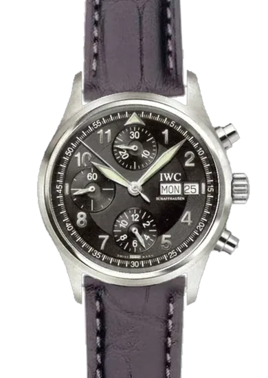 Pilot IW3706-15 con Correa de cocodrilo negro mate