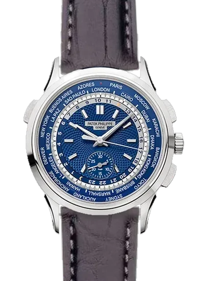 Complications 5930G-001 con Correa de cocodrilo negro mate