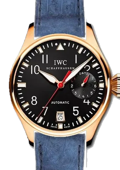 Big Pilot IW5004-09 con Cinturino Alligatore Nubuck Blu — Cucito a Mano