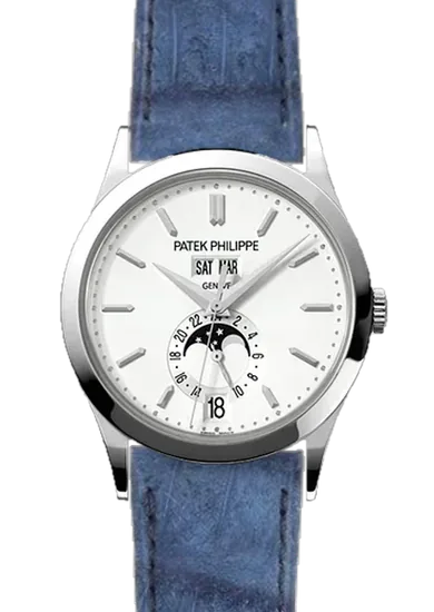 Complications 5396G-011 con Correa de piel de cocodrilo en nubuck azul — Cosida a mano