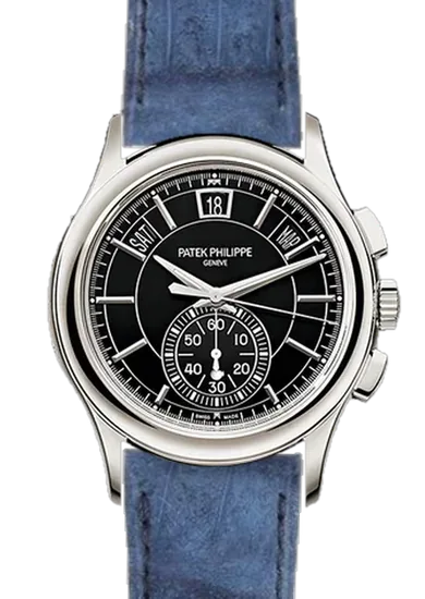 Complications 5905P-010 con Cinturino Alligatore Nubuck Blu — Cucito a Mano