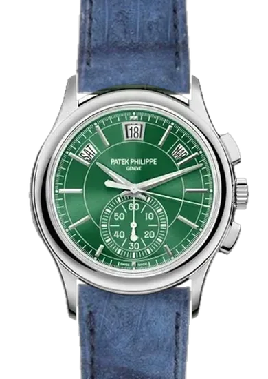Complications 5905P-014 con Correa de piel de cocodrilo en nubuck azul — Cosida a mano