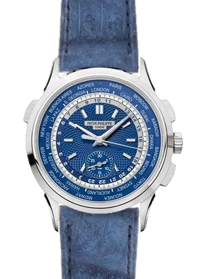 Complications 5930G-010 avec Bracelet alligator nubuck bleu — Cousu main