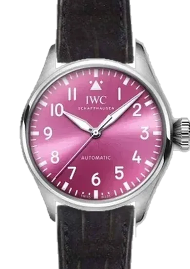 Big Pilot IW3293-05 avec Bracelet Alligator Nubuck Noir avec Surpiqûre Ton sur Ton Faite Main