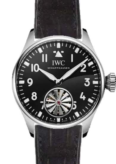 Big Pilot IW3299-01 con Cinturino Alligatore Nubuck Nero con Cucitura Sur Tone a Mano