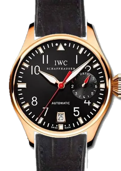 Big Pilot IW5004-09 con Cinturino Alligatore Nubuck Nero con Cucitura Sur Tone a Mano