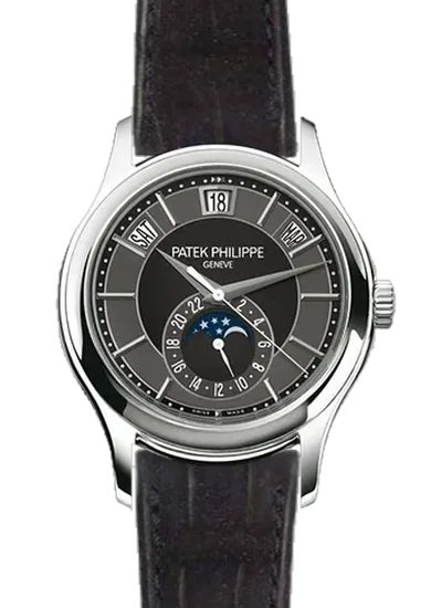 Complications 5205G-010 con Correa de piel de cocodrilo en nubuck negro con costuras a juego cosidas a mano