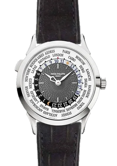 Complications 5230G-001 con Correa de piel de cocodrilo en nubuck negro con costuras a juego cosidas a mano
