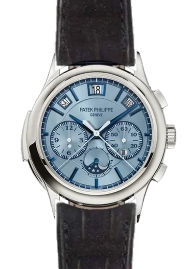 Grand Complications 5308G-001 avec Bracelet Alligator Nubuck Noir avec Surpiqûre Ton sur Ton Faite Main
