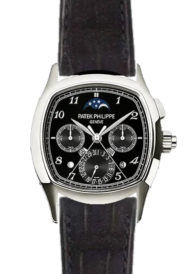 Grand Complications 5951P-013 avec Bracelet Alligator Nubuck Noir avec Surpiqûre Ton sur Ton Faite Main