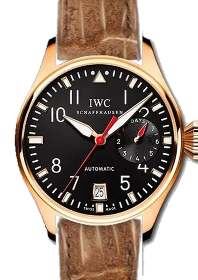 Big Pilot IW5004-09 con Cinturino Alligatore Nubuck GOLD — Cucito a Mano