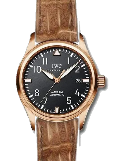 Pilot IW3255-15 con Correa de nubuck de cocodrilo GOLD — Cosida a mano