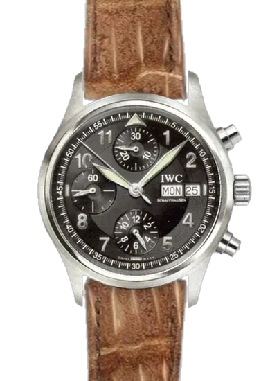 Pilot IW3706-15 con Correa de nubuck de cocodrilo GOLD — Cosida a mano