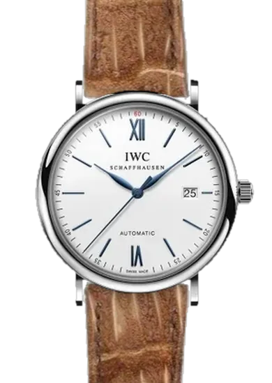 Portofino IW3565-27 con Cinturino Alligatore Nubuck GOLD — Cucito a Mano