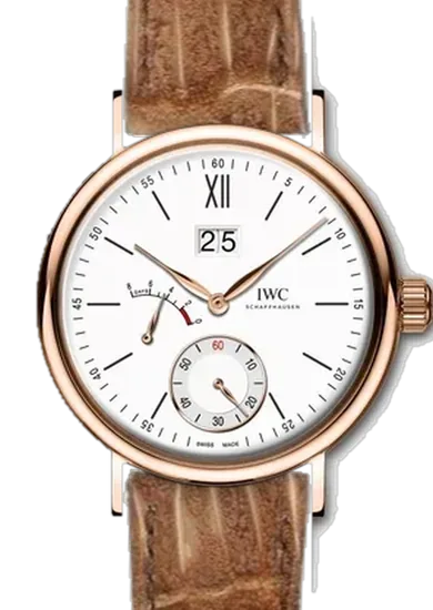 Portofino IW5161-03 con Correa de nubuck de cocodrilo GOLD — Cosida a mano