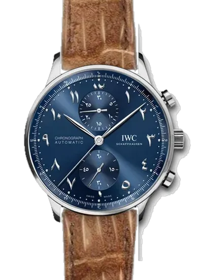 Portugieser IW3714-89 con Cinturino Alligatore Nubuck GOLD — Cucito a Mano