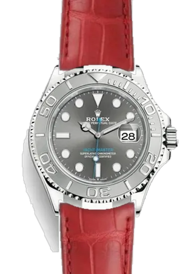 Yacht-Master 126622-0001 con Correa de cocodrilo rojo resistente al agua