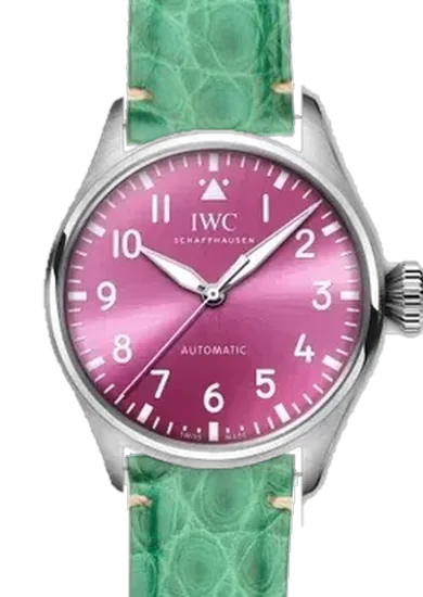 Big Pilot IW3293-05 avec Bracelet Alligator Vert Millennium — Coutures Minimalistes
