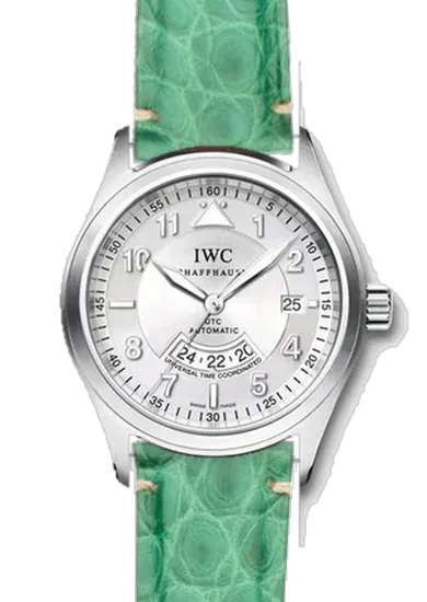 Pilot IW3251-10 con Cinturino Alligatore Verde Millennium — Cuciture Minimali