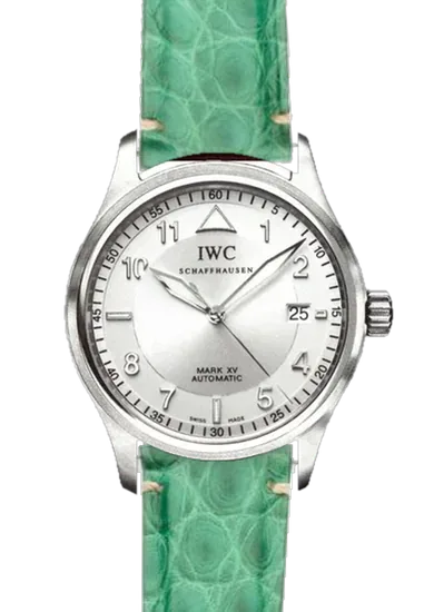 Pilot IW3253-13 with Millennium Green Alligator Strap — Minimal Stitching