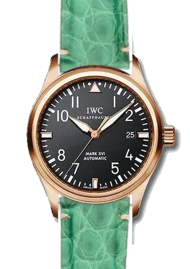 Pilot IW3255-15 con Correa de cocodrilo verde Millennium — Costuras discretas