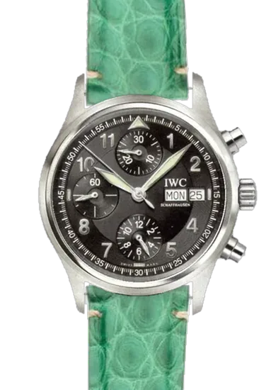 Pilot IW3706-15 con Correa de cocodrilo verde Millennium — Costuras discretas