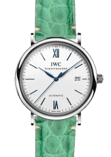Portofino IW3565-27 con Cinturino Alligatore Verde Millennium — Cuciture Minimali