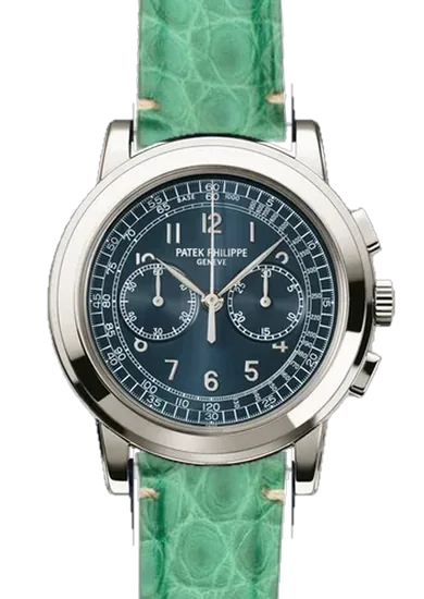 Complications 5070P-001 avec Bracelet Alligator Vert Millennium — Coutures Minimalistes