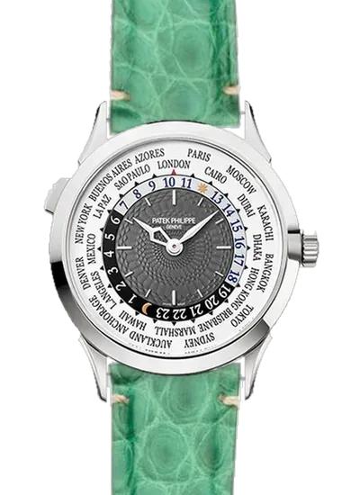 Complications 5230G-001 con Correa de cocodrilo verde Millennium — Costuras discretas
