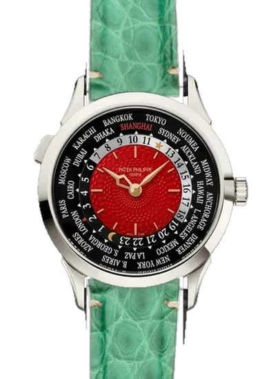 Complications 5230P-010 con Cinturino Alligatore Verde Millennium — Cuciture Minimali