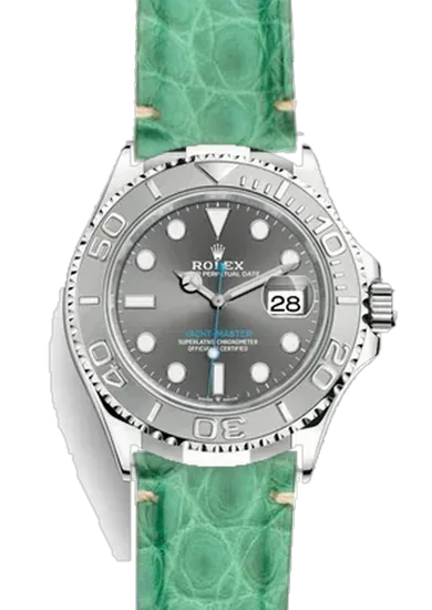 Yacht-Master 126622-0001 con Correa de cocodrilo verde Millennium — Costuras discretas