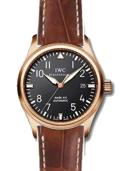 Pilot IW3255-15 con Correa de cocodrilo vintage color coñac cosida a mano