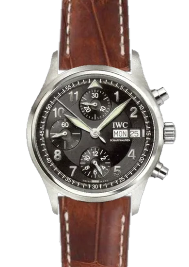 Pilot IW3706-15 con Correa de cocodrilo vintage color coñac cosida a mano