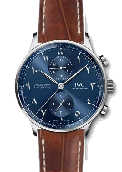 Portugieser IW3714-89 con Cinturino Alligatore Vintage Cognac Cucito a Mano