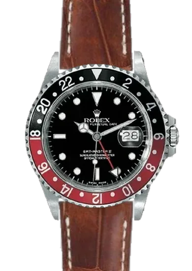 GMT-Master 16710 Coke with Vintage Alligator Strap Cognac Hand-stitched