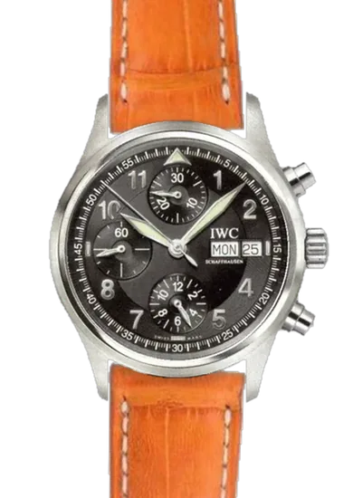 Pilot IW3706-15 con Correa de caimán naranja mate cosida a mano