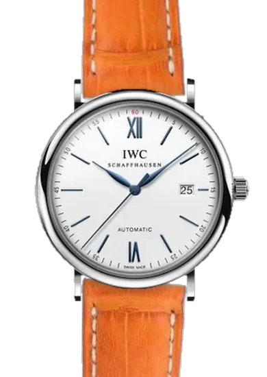 Portofino IW3565-27 con Cinturino Caiman Arancio Opaco Cucito a Mano