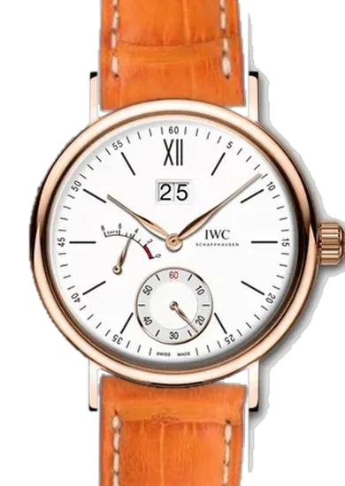 Portofino IW5161-03 con Correa de caimán naranja mate cosida a mano