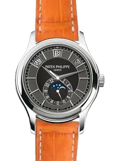 Complications 5205G-010 con Correa de caimán naranja mate cosida a mano
