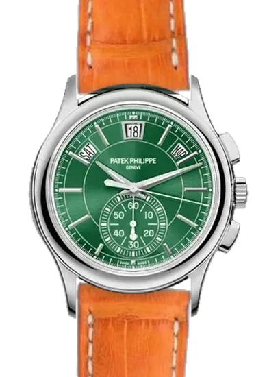 Complications 5905P-014 con Correa de caimán naranja mate cosida a mano