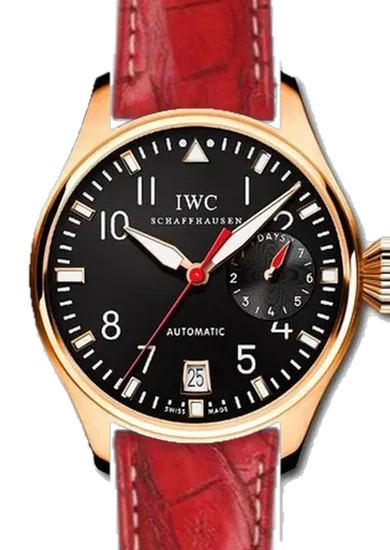 Big Pilot IW5004-09 con Cinturino Caiman Latirostris Rosso Opaco — Cucito a Mano