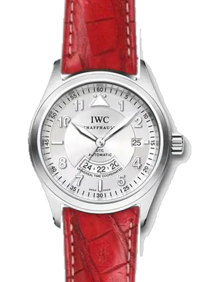 Pilot IW3251-10 con Cinturino Caiman Latirostris Rosso Opaco — Cucito a Mano