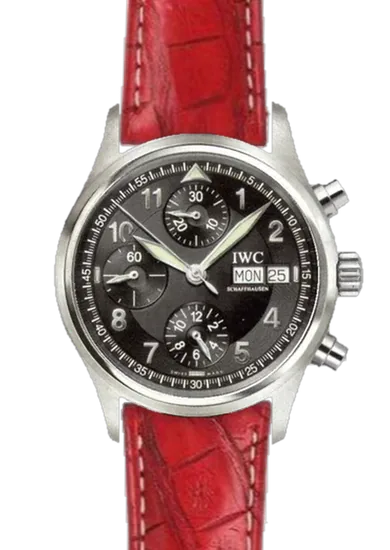Pilot IW3706-15 con Correa de caimán Latirostris rojo mate — Cosida a mano