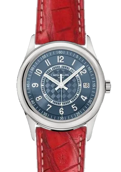 Calatrava 6007A-001 mit Mattes Caiman Latirostris Armband Rot — handgenäht