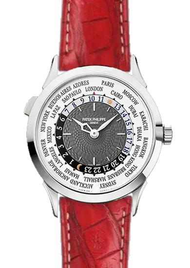 Complications 5230G-001 con Correa de caimán Latirostris rojo mate — Cosida a mano
