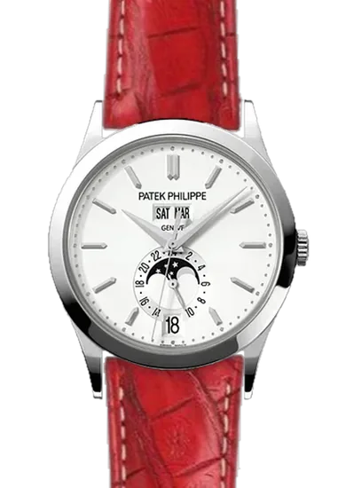 Complications 5396G-011 con Correa de caimán Latirostris rojo mate — Cosida a mano